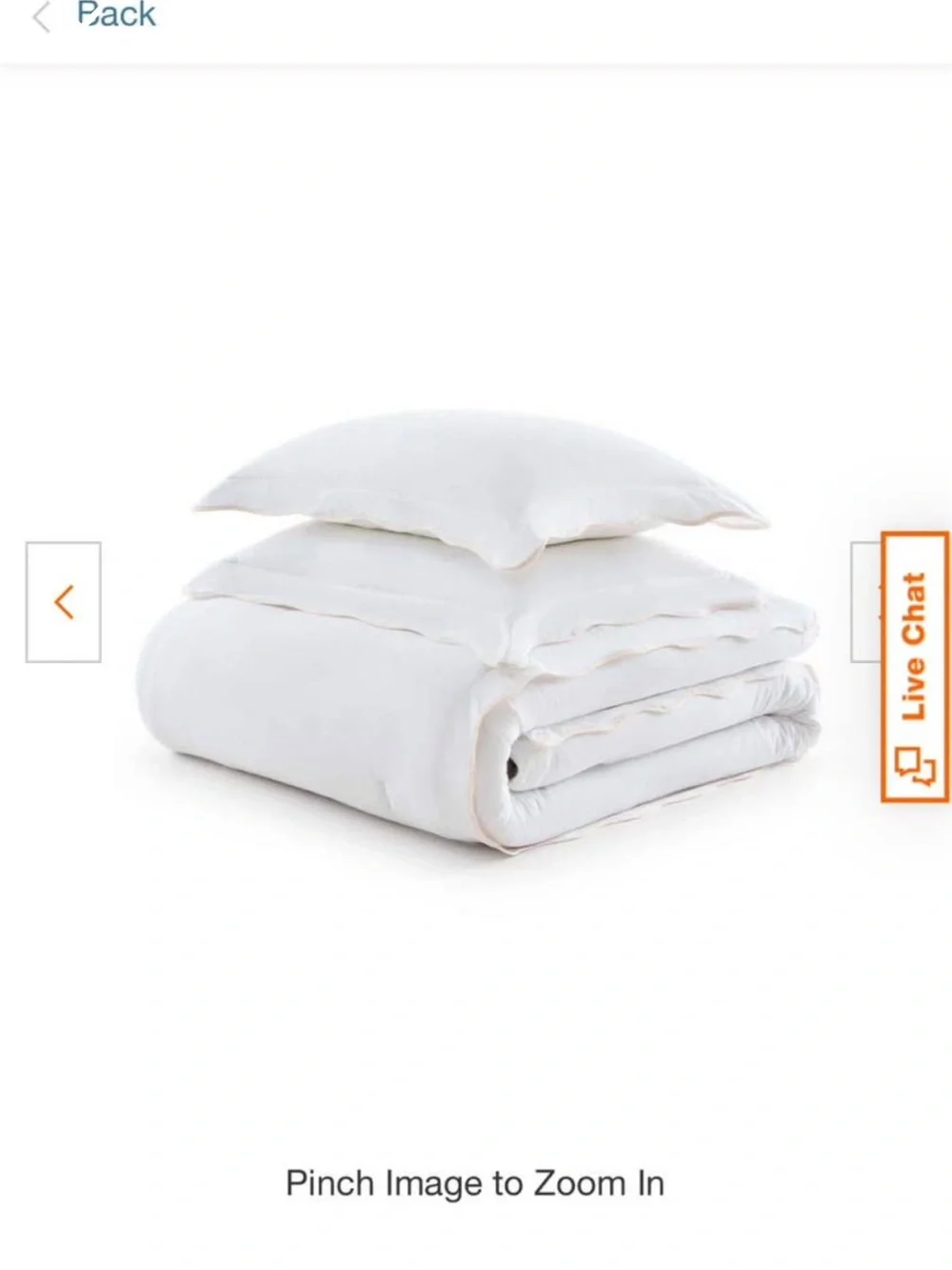 Martha Stewart Simple Scallop 3-Piece White/Soft Pink Cotton Comforter Set